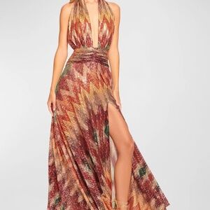 RAMY BROOK REYNA SEQUIN CHEVRON GOWN NWT
